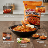 Wang Original Topokki, Mild Hot Rice Cake with Spicy Sauce, Korean Style, 14.3 oz (406g), 2 Servings