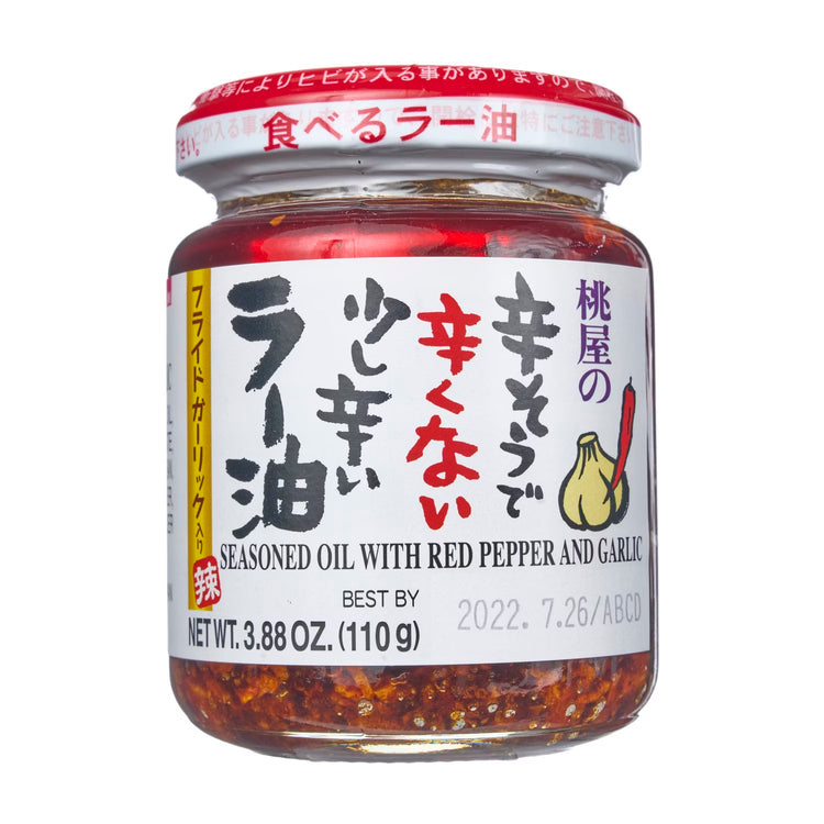 Momoya Premium Slightly Spicy La-Yu Chilli Oil, 110g, 桃屋 蒜蓉辣椒油